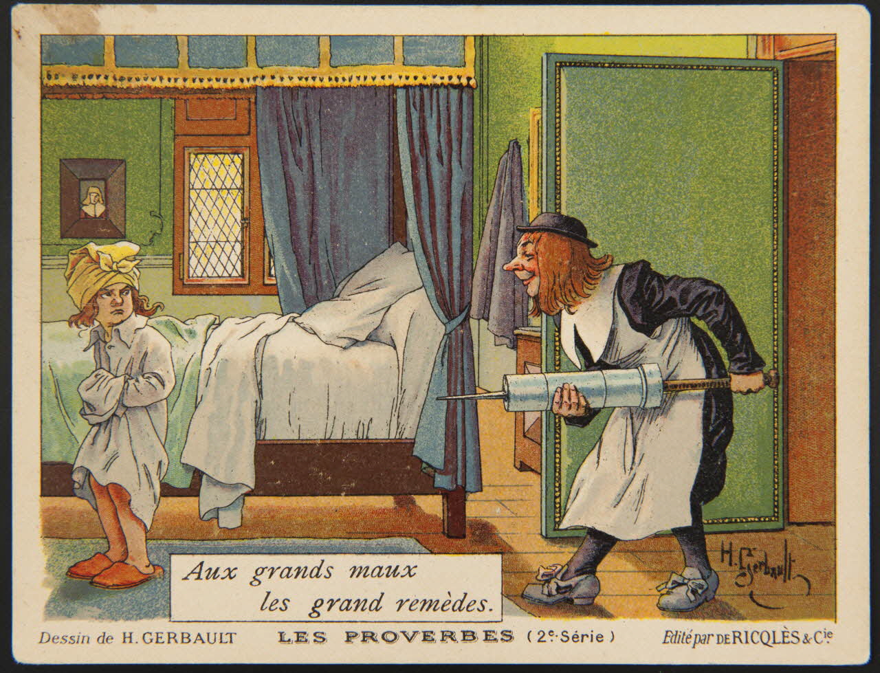 Henry Gerbault ; Emery ; Ricqlès ; G. Engelmann Paris carte réclame chromo Paris 1909 1996.40.1317.2 Photo