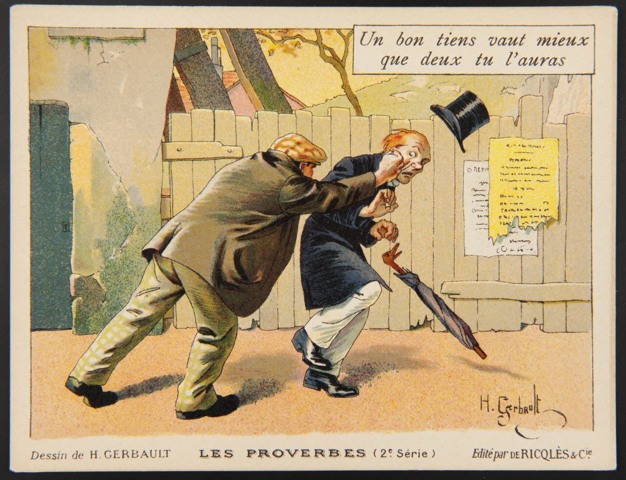 Henry Gerbault ; Emery ; Ricqlès ; G. Engelmann Paris carte réclame chromo Paris 1909 1996.40.1317.5 Photo