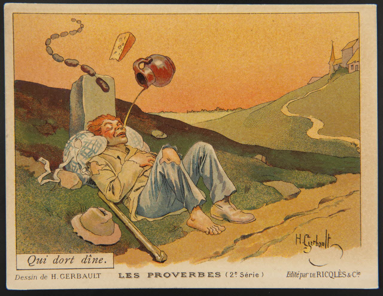 Henry Gerbault ; Emery ; Ricqlès ; G. Engelmann Paris carte réclame chromo Paris 1909 1996.40.1317.6 Photo