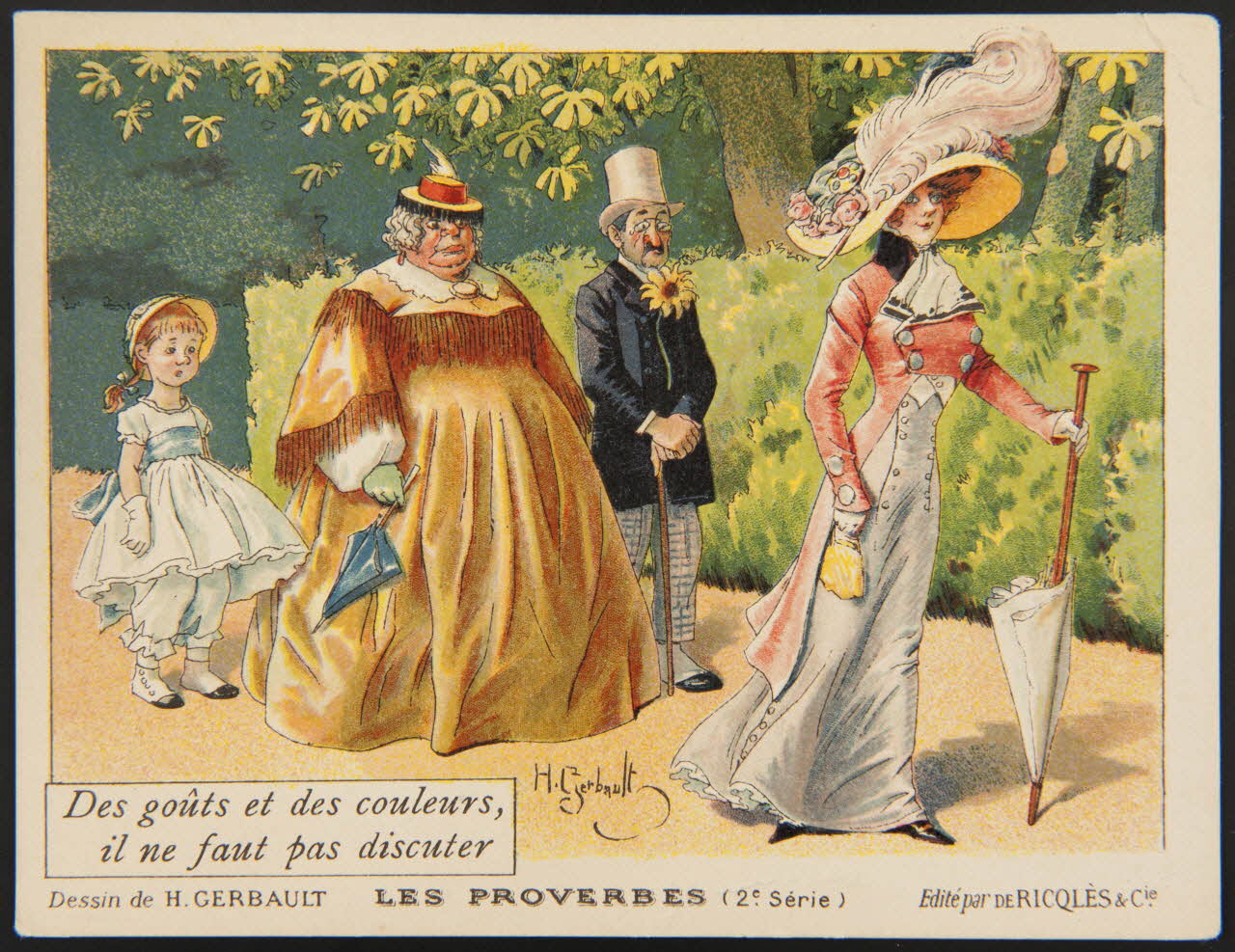 Henry Gerbault ; Emery ; Ricqlès ; G. Engelmann Paris carte réclame chromo Paris 1909 1996.40.1317.7 Photo