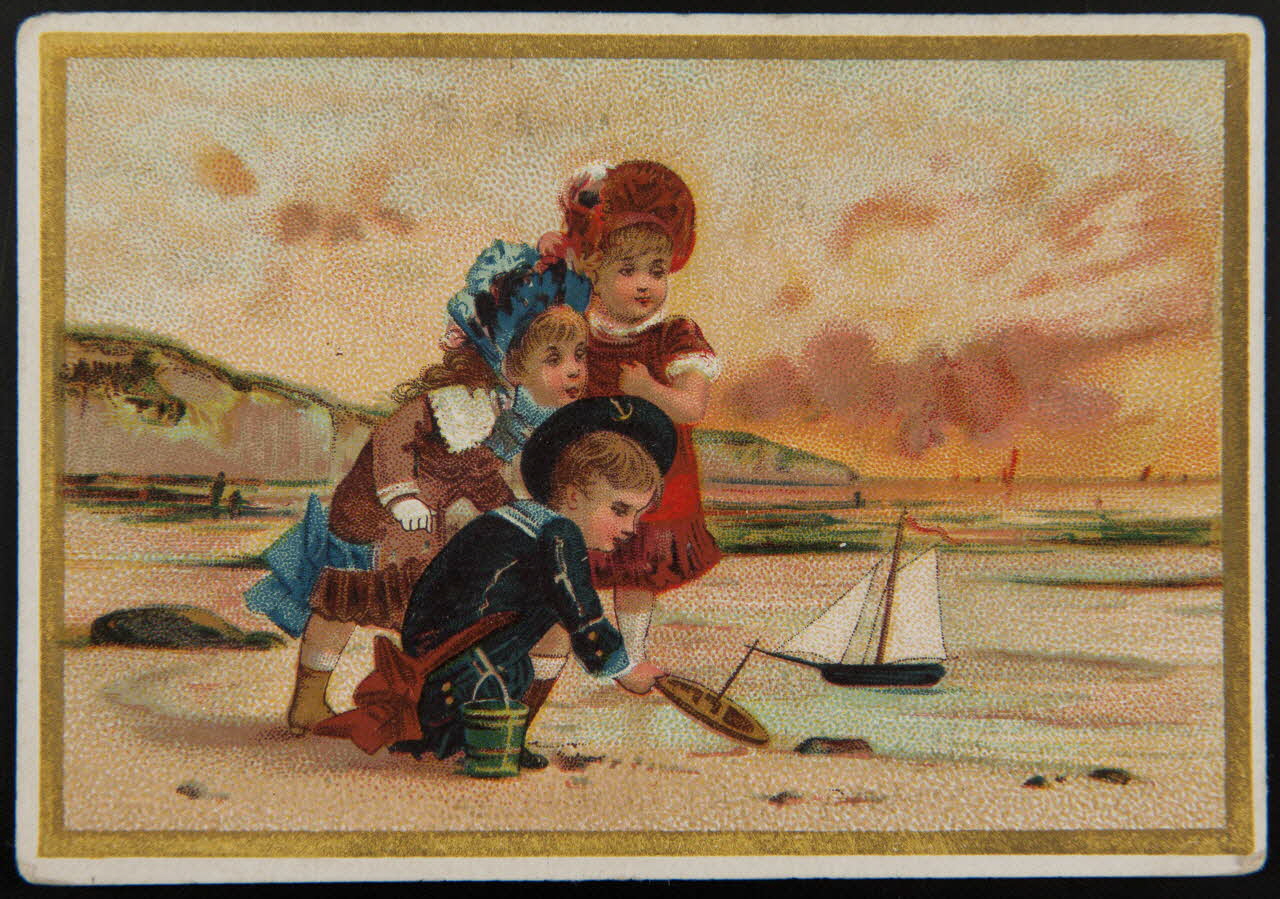 carte réclame Enfants jouant sur la plage 1996.40.1357.1 Photo