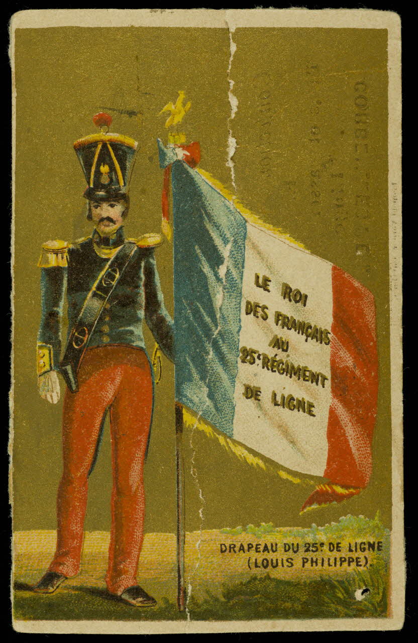 carte réclame DRAPEAU DU 25e DE LIGNE  (LOUIS PHILIPPE). 1996.40.1453.5 Photo