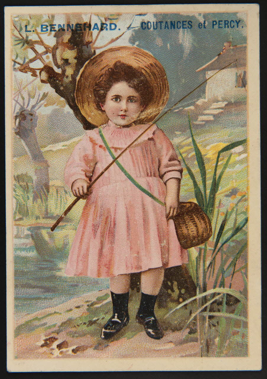 Carte réclame Petite fille à la pêche 1996.40.1641.3 Photo