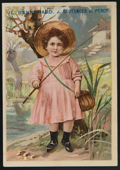 Carte réclame Petite fille à la pêche 1996.40.1641.3 Photo