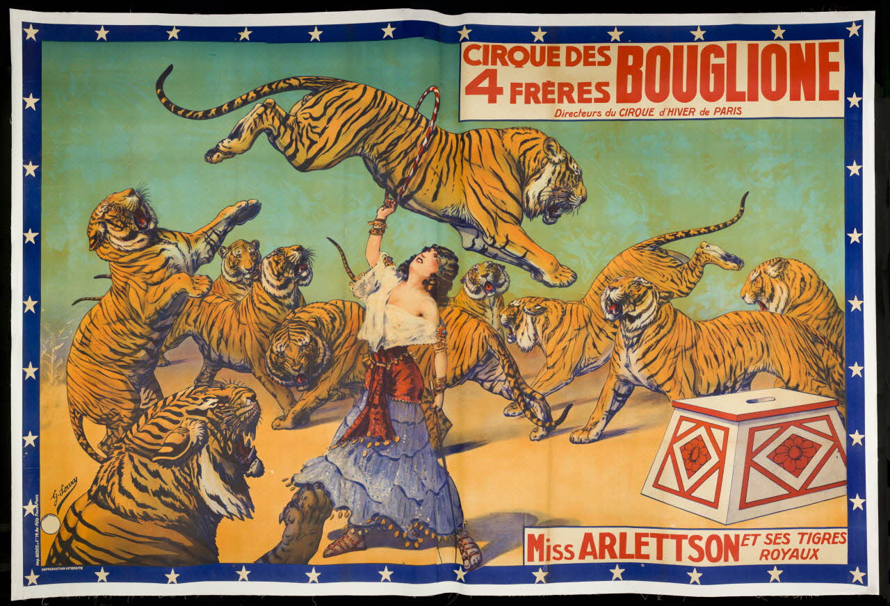affiche CIRQUE DES  4 FRERES  BOUGLIONE  Miss ARLETTSON  ET SES TIGRES  ROYAUX 1997.39.6 Photo