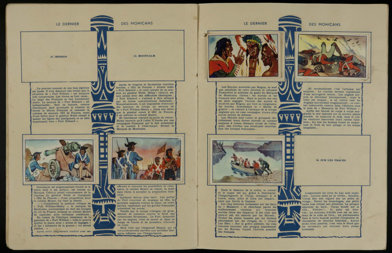 album LE DERNIER  DES MOHICANS  d'après  FENIMORE COOPER  ALBUM EDITE PAR  LE  CHOCOLAT  LOUIT  BORDEAUX France 1945-1955 2007.46.156 Photo