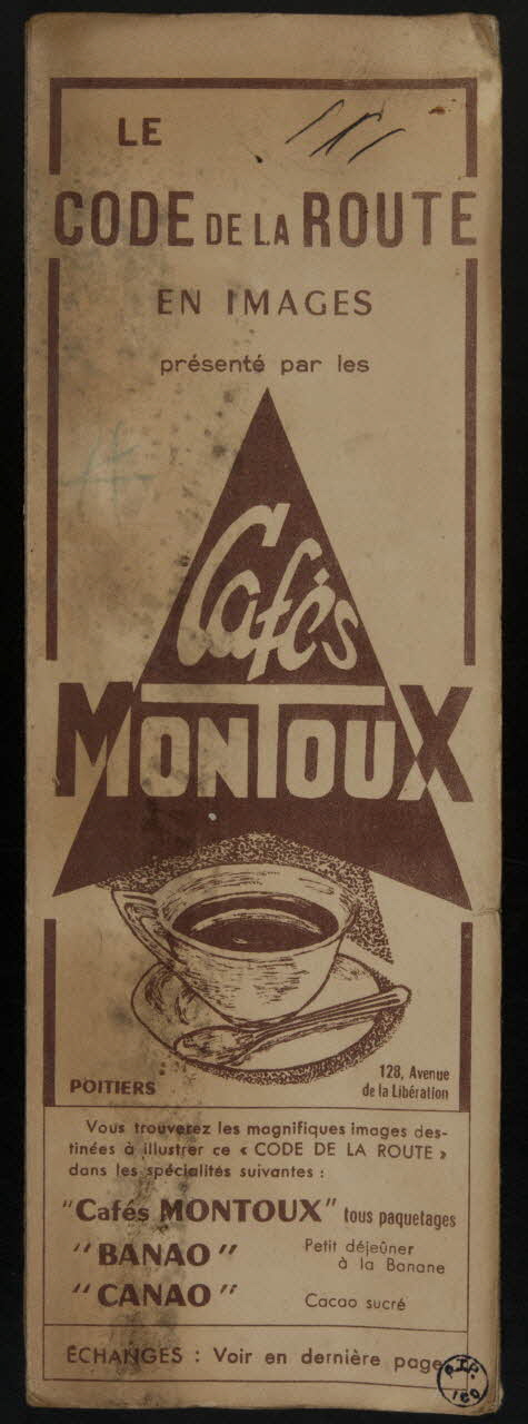 album LE  CODE DE LA ROUTE  EN IMAGES  présenté par les  Cafés  MONTOUX France 1950-1960 2007.46.180 Photo