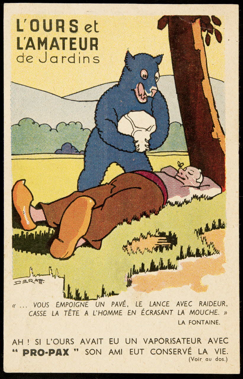 carte réclame L'OURS et  L'AMATEUR  de Jardins 1996.40.1866.1 Photo