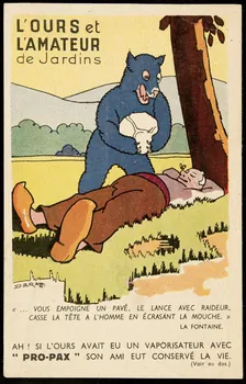 carte réclame L'OURS et  L'AMATEUR  de Jardins 1996.40.1866.1 Photo