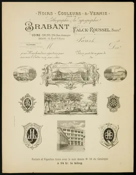 prototype de facture et vignettes Lithographie & la Typographie  BRABANT 1996.40.1946 Photo