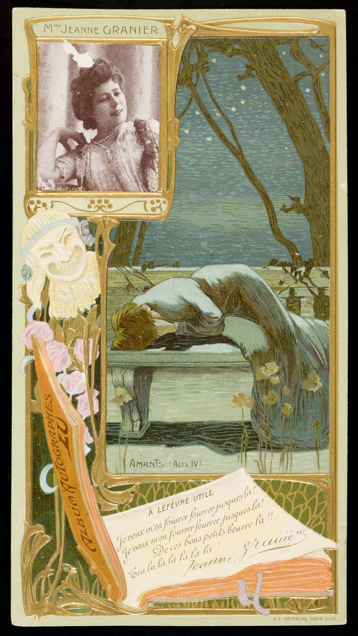 estampe Mme JEANNE GRANIER  AMANTS (Acte IV) 1996.40.2020.11 Photo