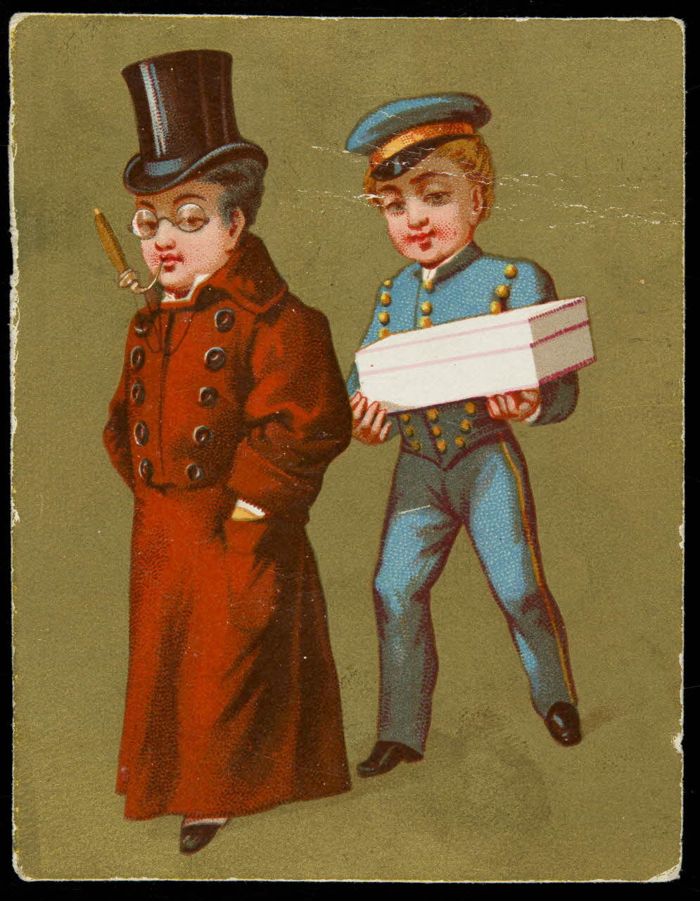 carte réclame Garçon portant une boîte pour son riche patron 1996.40.2044 Photo