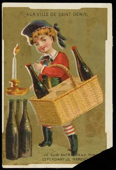 carte réclame JE SUIS ENTRE DEUX VINS  CEPENDANT JE MARCHE 1996.40.2046  Photo