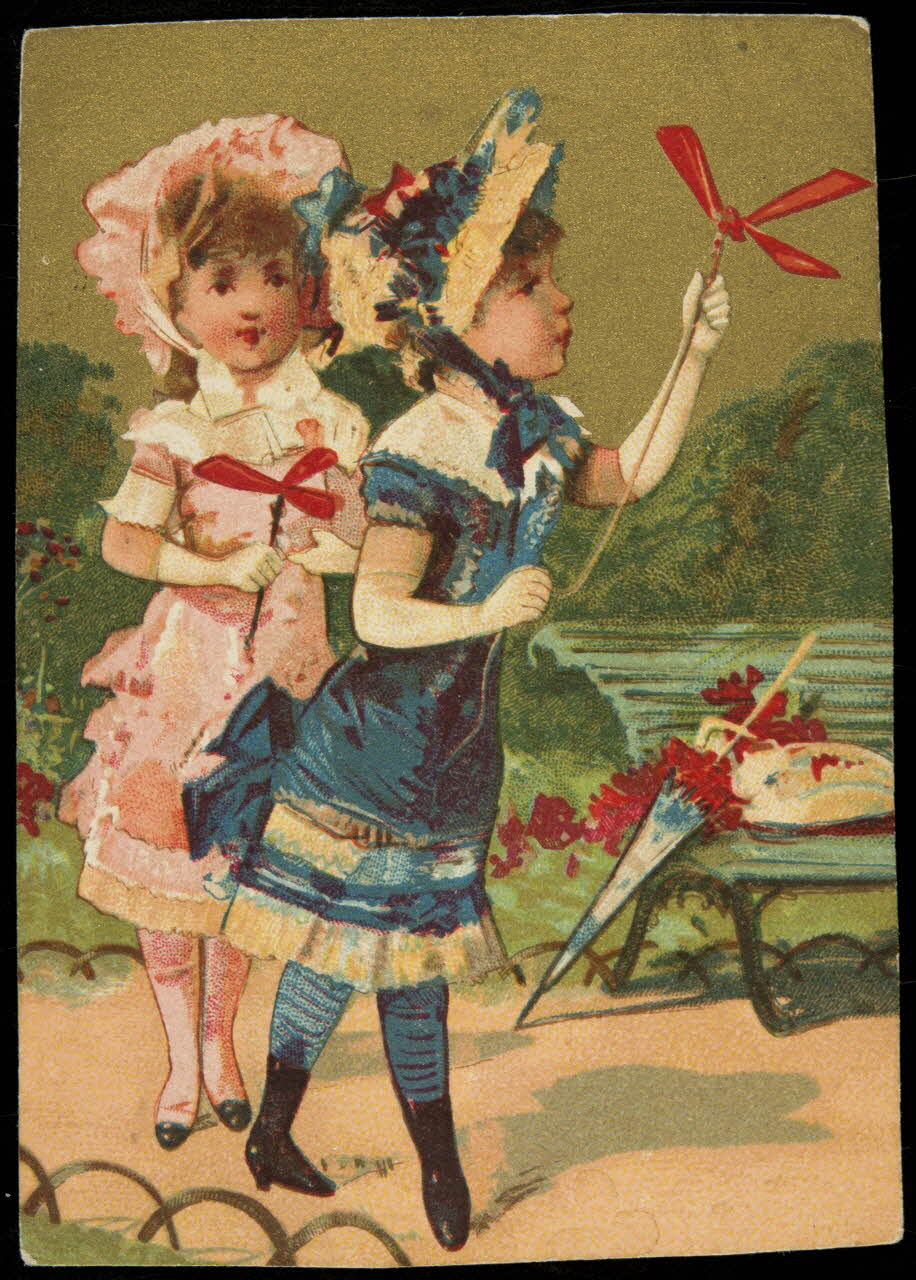 carte réclame Fillettes jouant au jardin 1996.40.2047 Photo