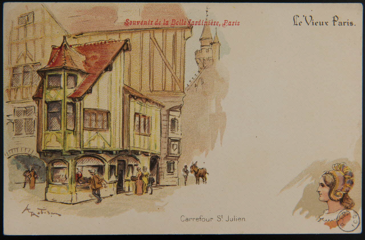 Albert Robida carte réclame chromo 1900 1996.40.477.17 Photo