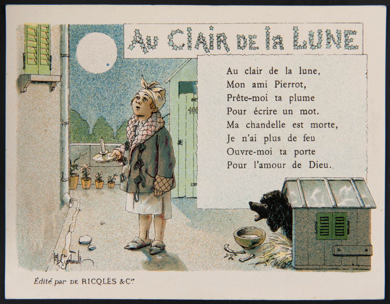 Henry Gerbault ; G. Engelmann Paris carte réclame chromo Paris 1925 1996.40.506.2 Photo