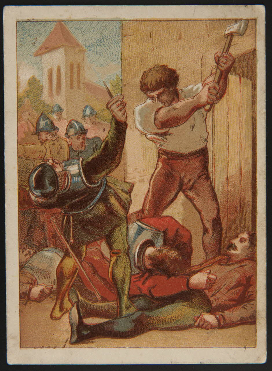 Société de l'Enseignement patriotique ; Llanta carte de récompense scolaire chromo Paris 1870 1996.40.547.23 Photo