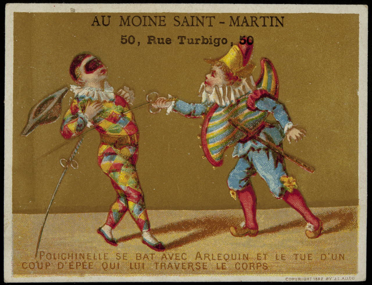carte réclame chromo Paris 1870 1996.40.757.6 Photo