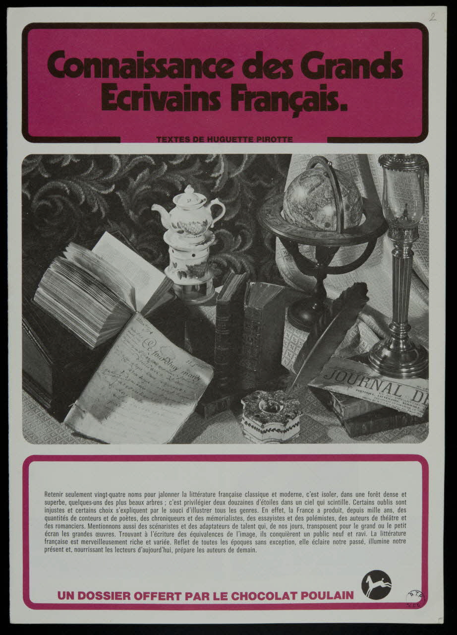 album Connaissance des Grands  Ecrivains Français. France 1982 2007.46.244 Photo