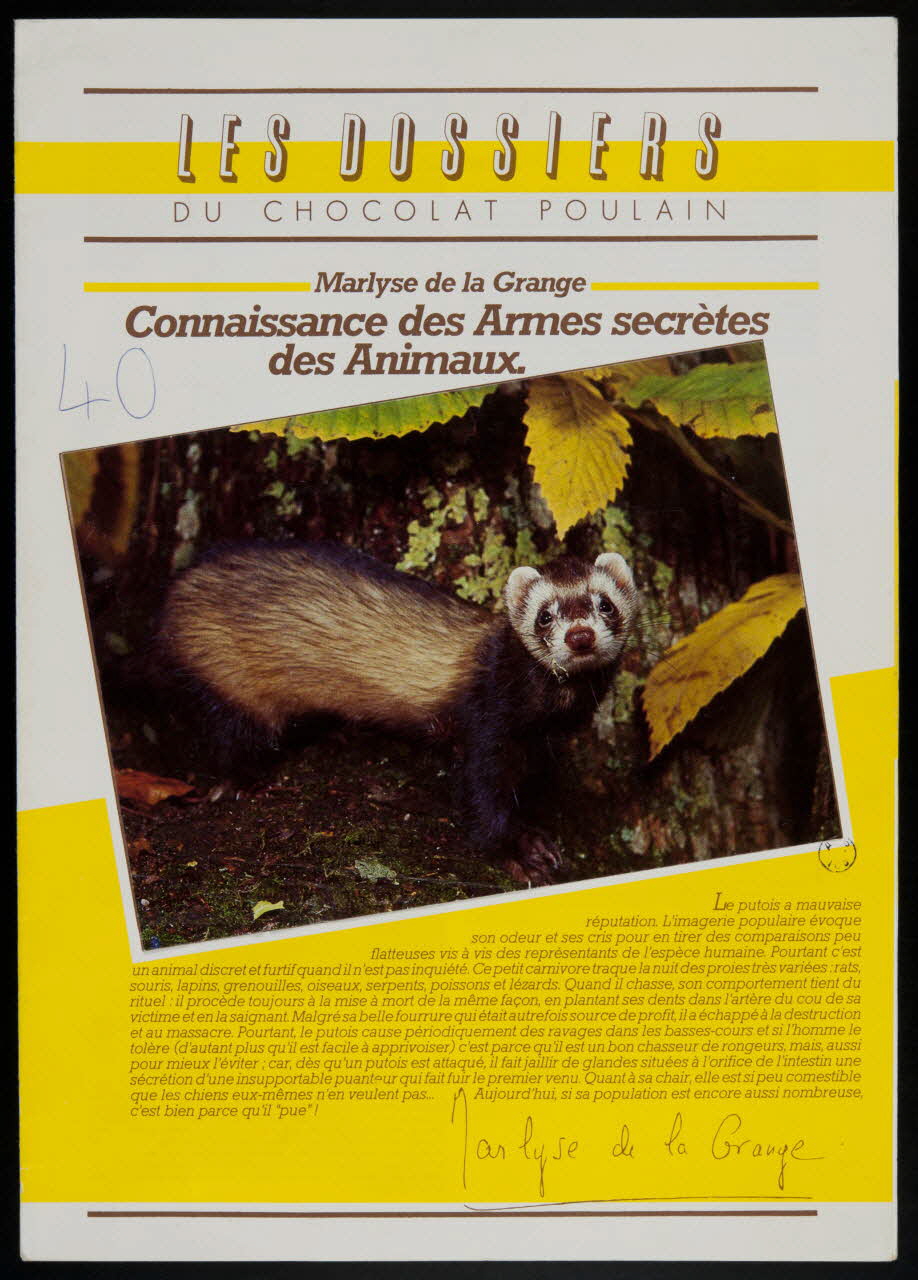 album Connaissance des Armes secrètes  des Animaux. France 1986 2007.46.260 Photo