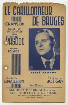 Joé Guy ; Robert Malleron ; André Pasdoc ; Maurice Decruck ; Rolland Imp. chanson petit format Île-de-France, France 1942 1965.121.135  Photo