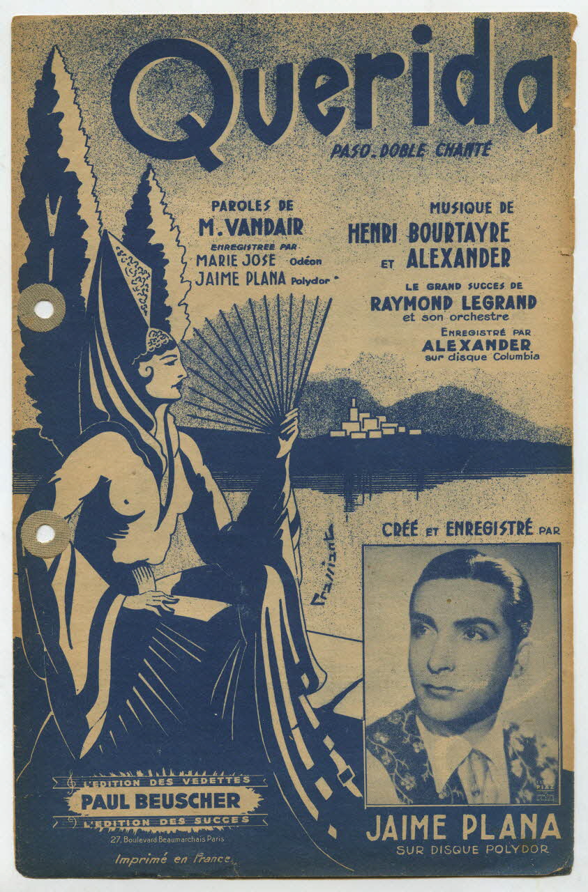 Henri Bourtayre ; Maurice Vandair ; Maurice Alexander ; Jaime Plana ; Marie-José ; Paul Beuscher ; La Lyre; chanson petit format Île-de-France, France 1942 1965.121.285 Photo
