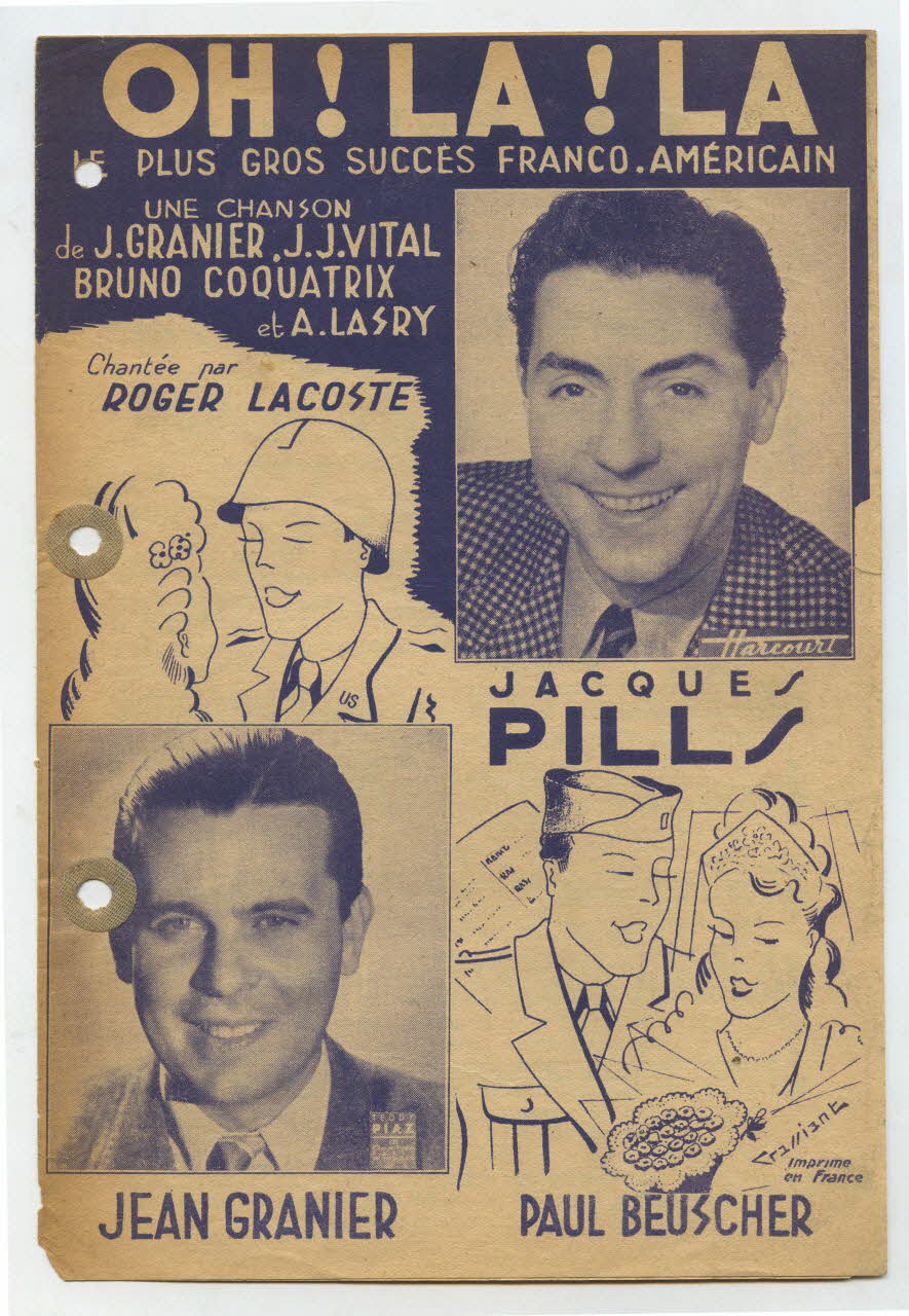 Jean-Jacques Vital ; Jean Granier ; Bruno A. Coquatrix ; Albert Lasry ; Roger Lacoste ; Michel Dillard ; Paul Beuscher chanson petit format Île-de-France, France 1945 1965.121.459 Photo