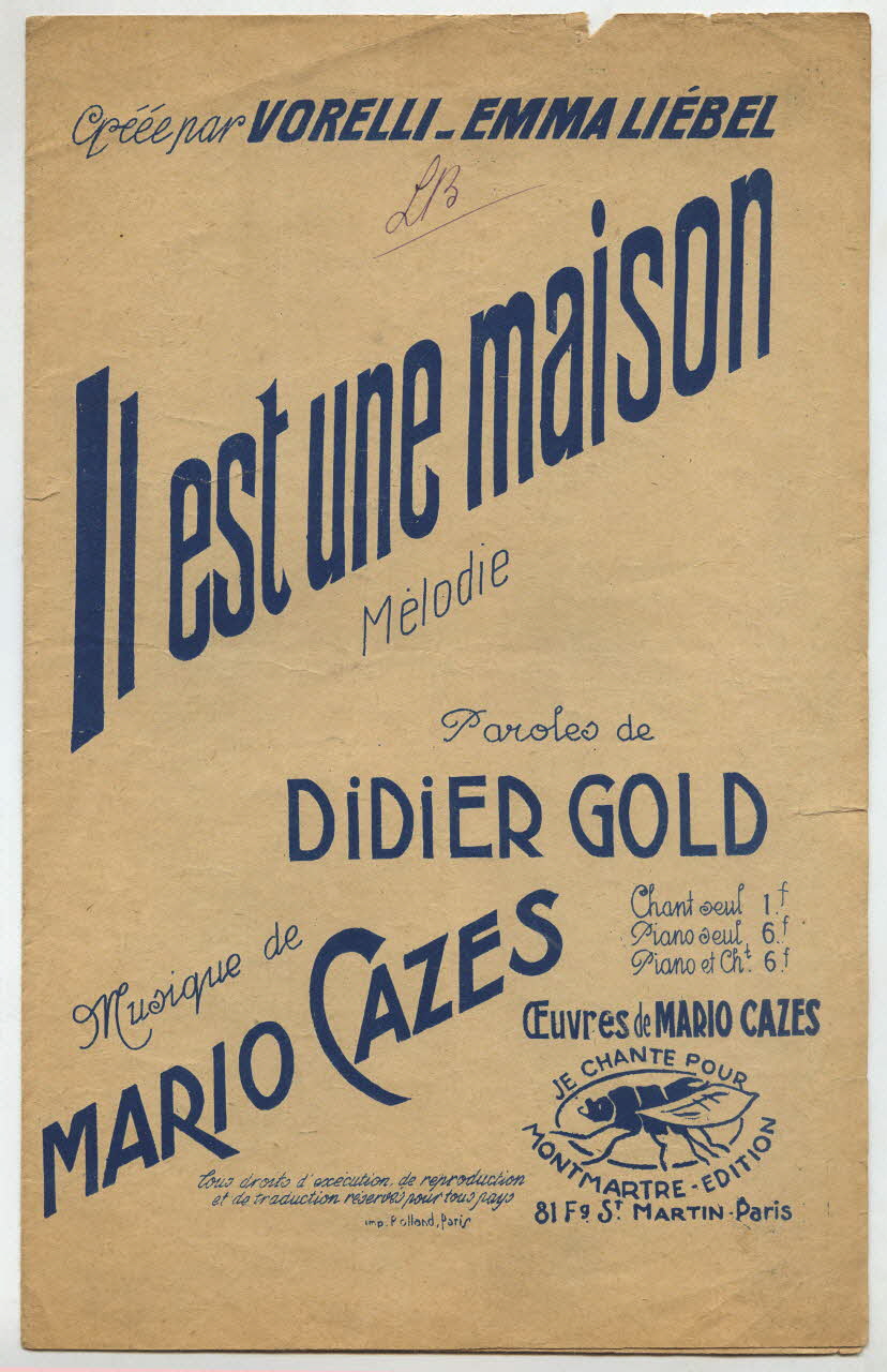 partition de musique petit format 1965.133.4 Photo