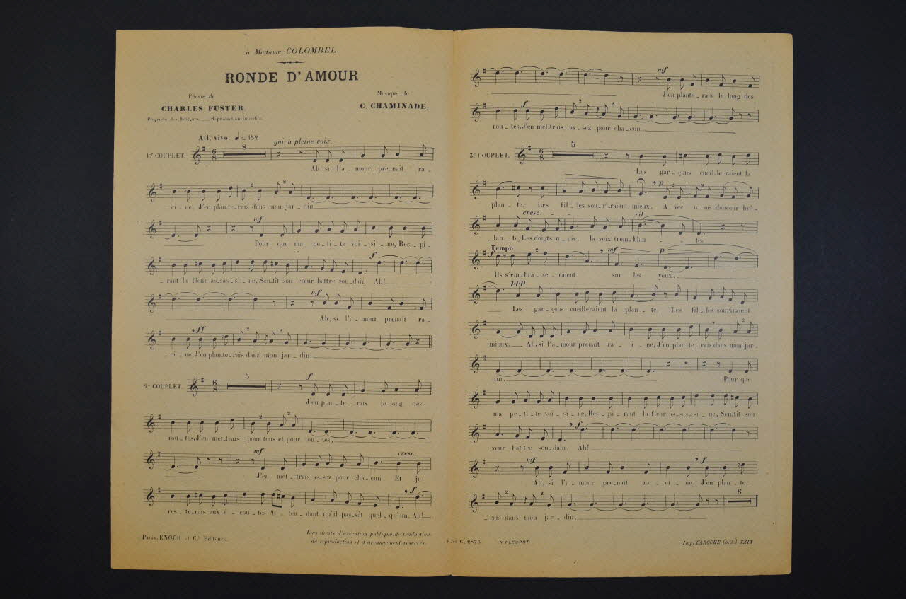partition de musique petit format 1967.178.10 Photo Mucem