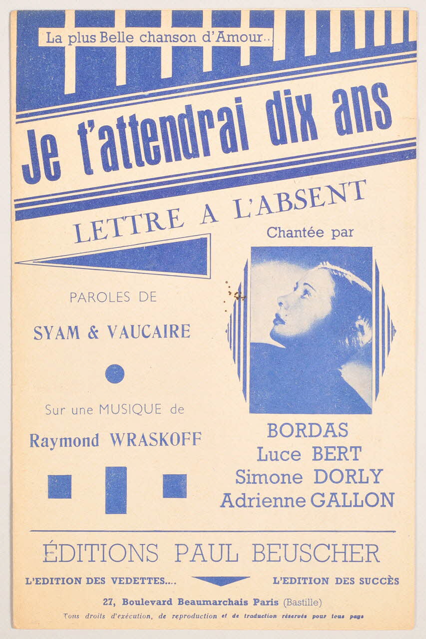 chanson petit format 1965.136.9 Photo