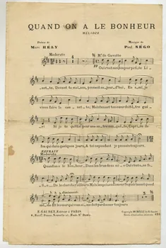 Paul Ségo ; Marc Hély ; E. Gaudet chanson petit format Île-de-France, France 1913 1965.138.148 Photo