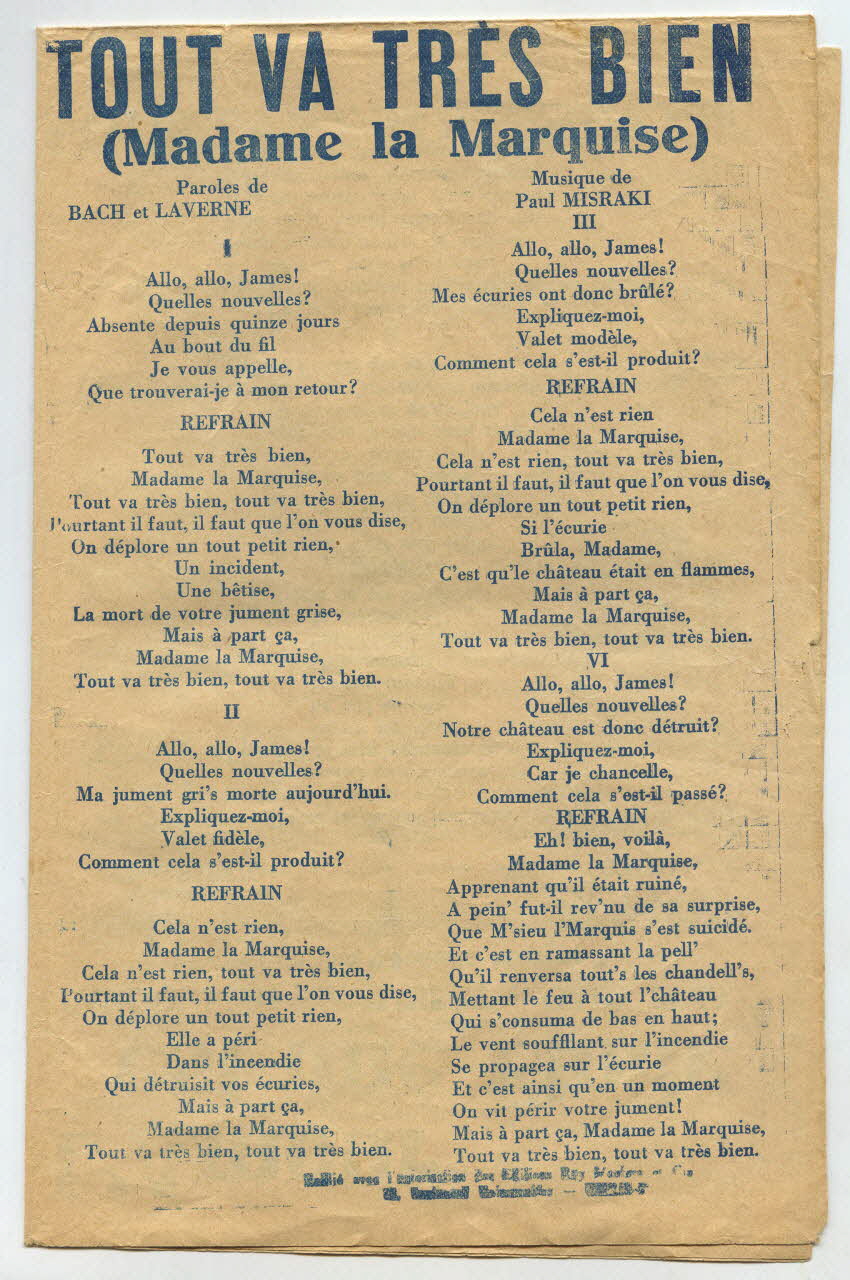 chanson petit format 1965.138.153 Photo