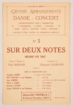 Raymond Legrand ; Paul Misraki ; Joséphine Baker ; Ray Ventura ; Jean Lumière ; Jacques Pills ; Georges Tabet ; Jacques Hélian ; Ray Ventura Et Cie; chanson petit format Paris 9ème 1938 1965.138.67 Photo