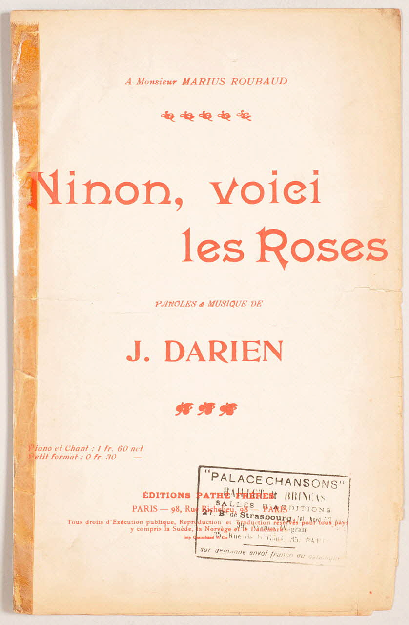 chanson petit format 1965.144.102 Photo