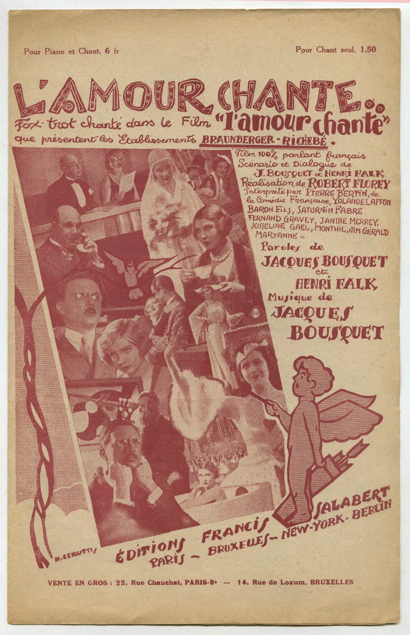Henri Falk ; Jacques Bousquet ; Francis F. Salabert chanson petit format Île-de-France, France 1930 1965.144.110 Photo