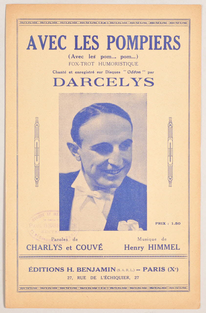 Couvé ; Charlys ; Henry Himmel ; Darcelys ; H. Benjamin chanson petit format Île-de-France, France 1934 1965.144.111 Photo