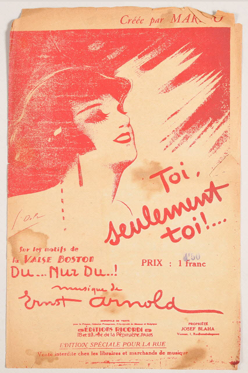 R. Philippon ; Ernest Arnold ; Rualten ; Ricordi, Editions ; Marino chanson petit format Île-de-France, France 1929 1965.144.135 Photo