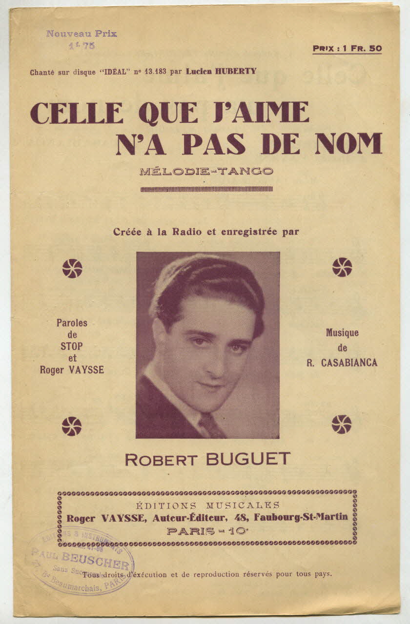 chanson petit format 1965.144.186 Photo