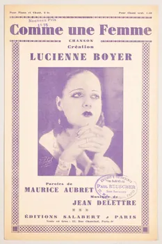Jean Delettre ; Maurice Aubret ; Lucienne Boyer ; Salabert ; Ruben Sobol chanson petit format Paris 9ème 1934 1965.144.189 Photo