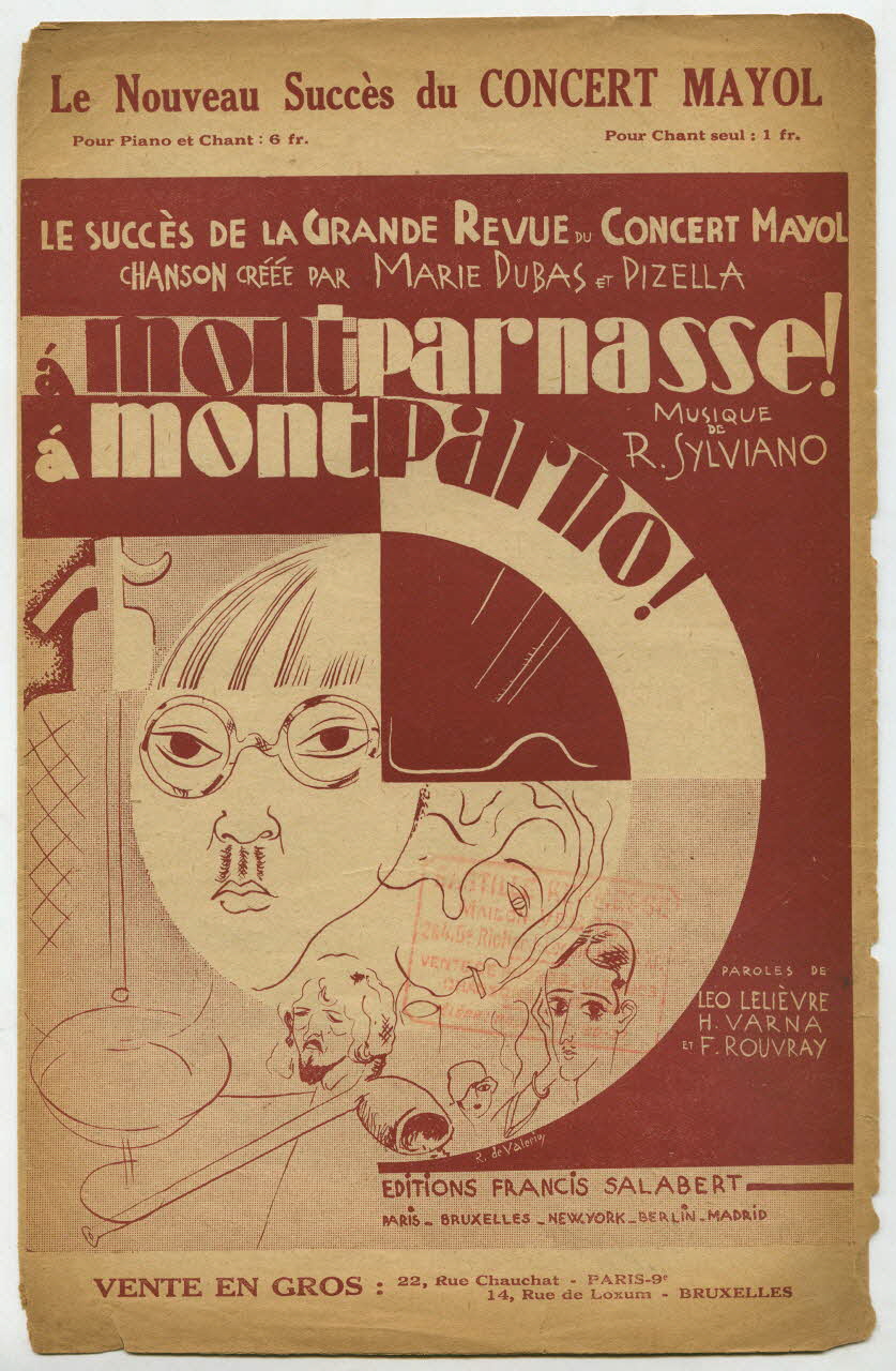 Henri Varna ; Léo Lelièvre ; Fernand Rouvray ; René Sylviano ; Marie Dubas ; Pizella ; Francis F. Salabert ; Laroche, (S.A.); chanson petit format Île-de-France, France 1929 1965.144.209 Photo