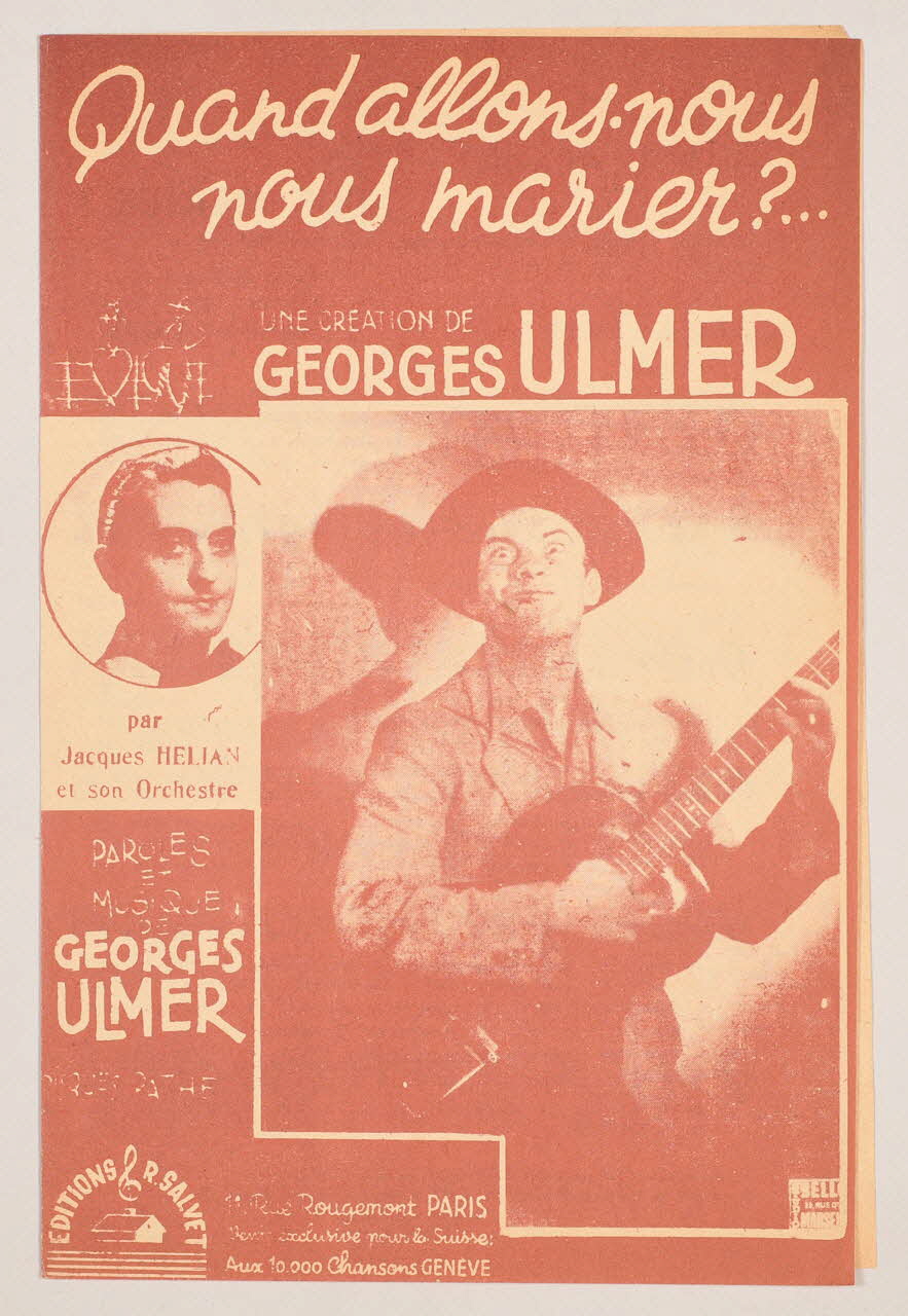 Georges Ulmer ; Jacques Hélian ; Robert Salvet chanson petit format Paris 9ème 1944 1965.144.30 Photo