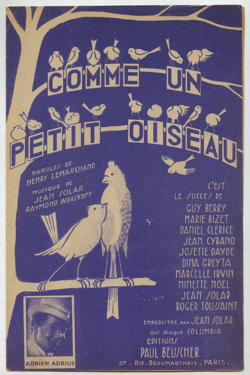 Jean Solar ; Henry-Lemarchand ; Raymond Wraskoff ; Paul Beuscher chanson petit format Île-de-France, France 1941 1965.144.49 Photo