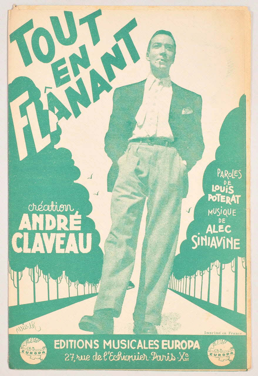 Alec Siniavine ; Louis Poterat ; André Claveau ; Europa chanson petit format Paris 10ème 1943 1965.144.50 Photo
