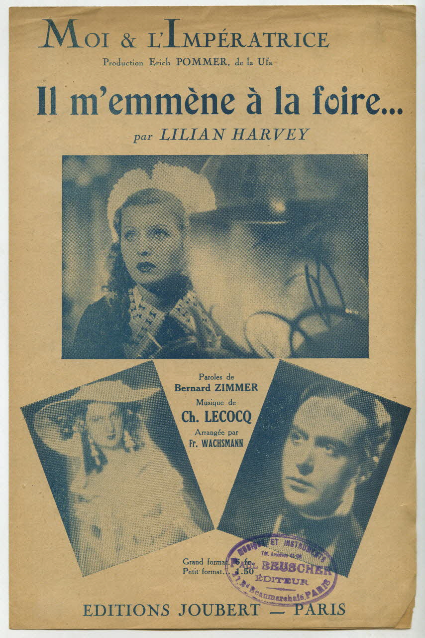 Charles Lecocq ; Bernard Zimmer ; Lilian Harvey ; Joubert; chanson petit format Île-de-France, France 1933 1965.144.82 Photo