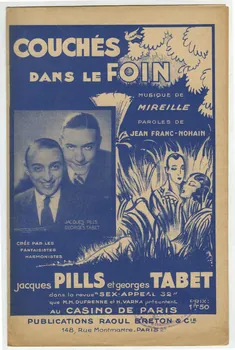 Mireille ; Jean Franc-Nohain ; Jacques Pills ; Georges Tabet ; Raoul Breton ; Laroche, (S.A.); chanson petit format Île-de-France, France 1932 1965.144.84  Photo