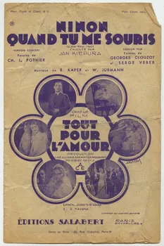 Bronislaw Kaper ; Charles-Louis Pothier ; Walter Jurmann ; Francis F. Salabert chanson petit format Île-de-France, France 1933 1965.144.94 Photo