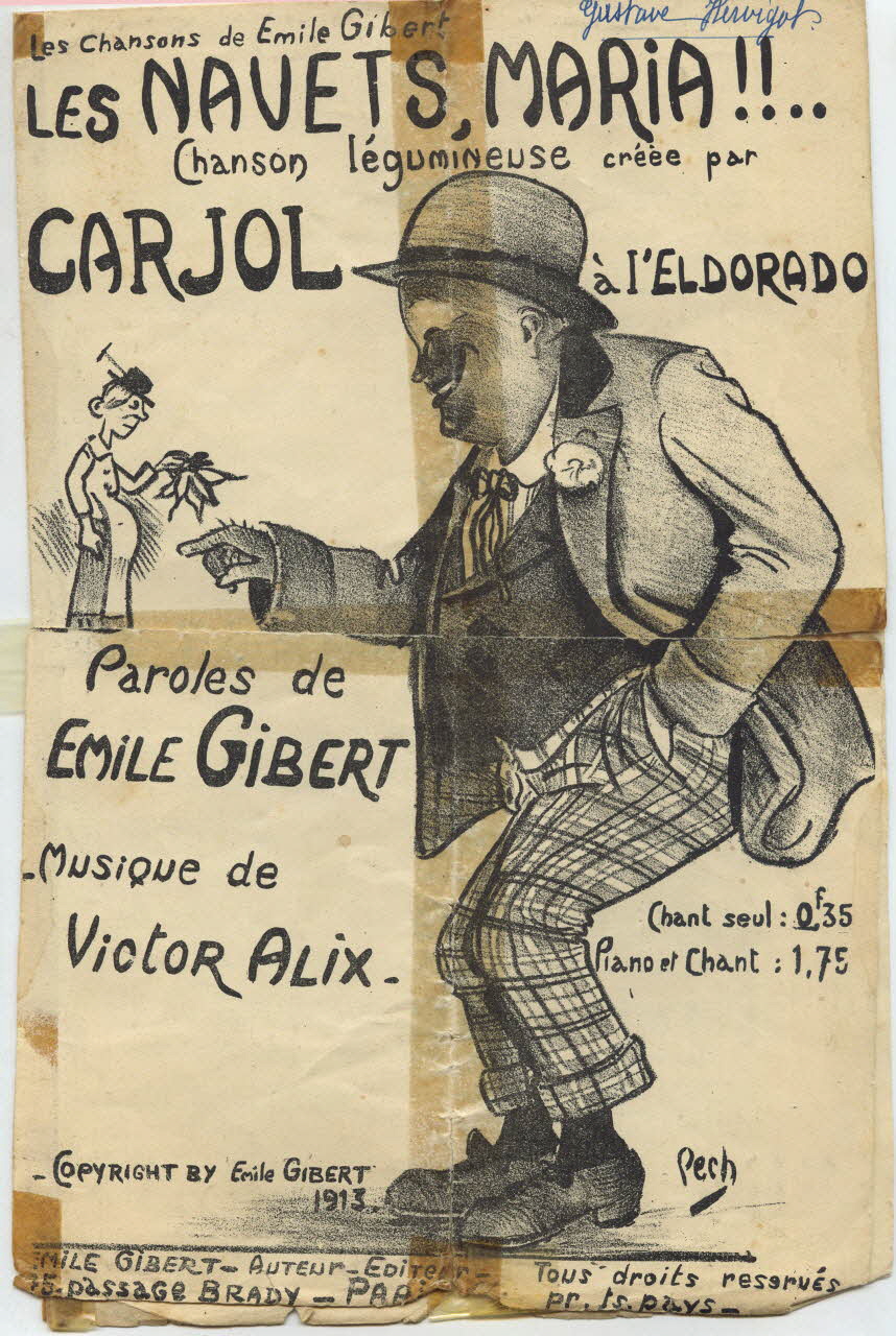 Victor Alix ; Emile Gibert ; Carjol chanson petit format 1913 1965.149.52 Photo