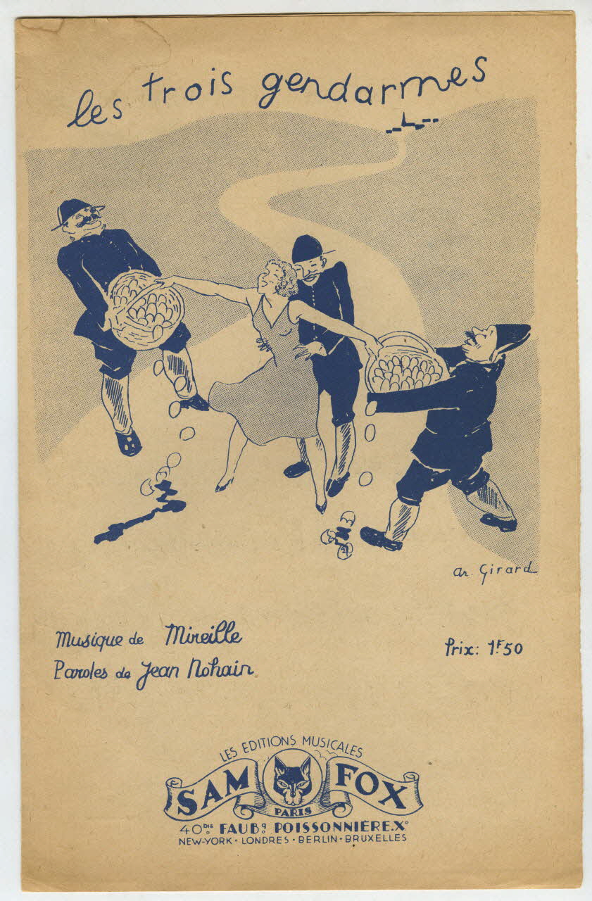 Mireille ; Jean Nohain ; Editions Musicales Sam-Fox; ; Michel Dillard chanson petit format Île-de-France, France 1933 1965.149.67 Photo