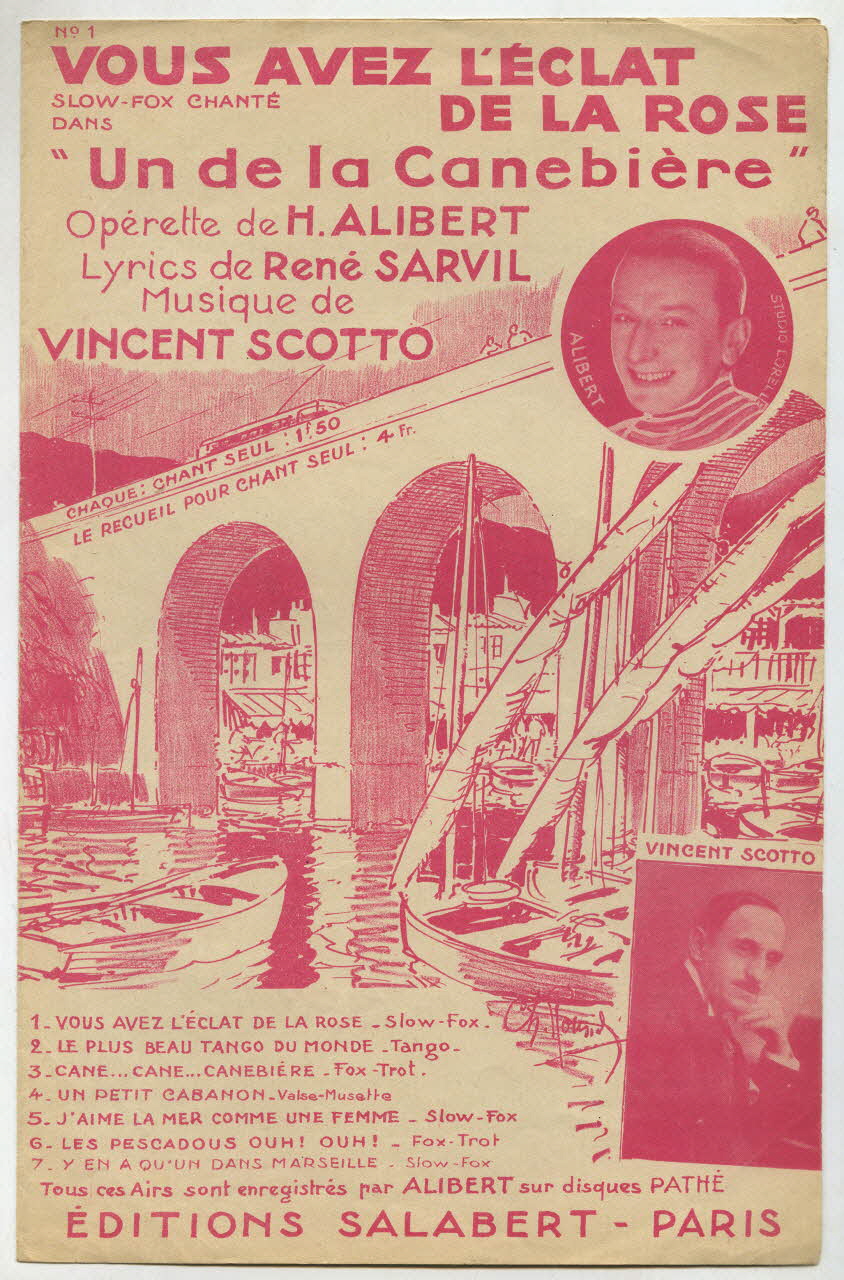 Vincent Scotto ; René Sarvil ; Henri Alibert ; Francis F. Salabert chanson petit format 1935 1965.152.24 Photo
