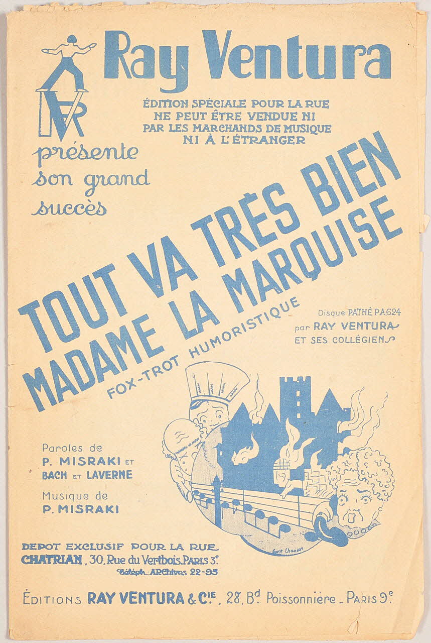 Bach ; Paul Misraki ; Henry Laverne ; José Rançon ; Lucien Dommel ; R. Sarbib ; Jamblan ; Ray Ventura chanson petit format 1936 1965.152.45 Photo